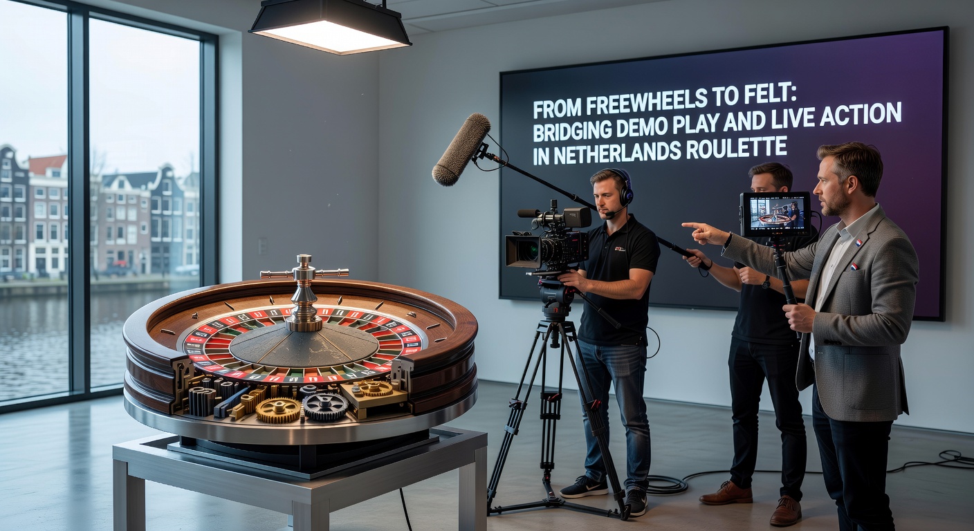 Live roulette dealer gooit de bal in het draaiende wiel, met Nederlandse spelers die via app inzetten plaatsen op nabijgelegen nummers