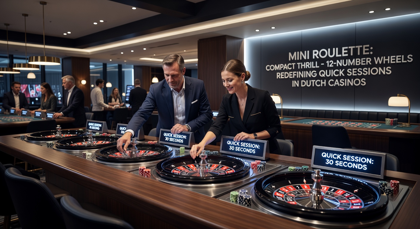 Speler aan een live mini roulette tafel in een Nederlands casino, met snelle draaien en compact wiel in actie
