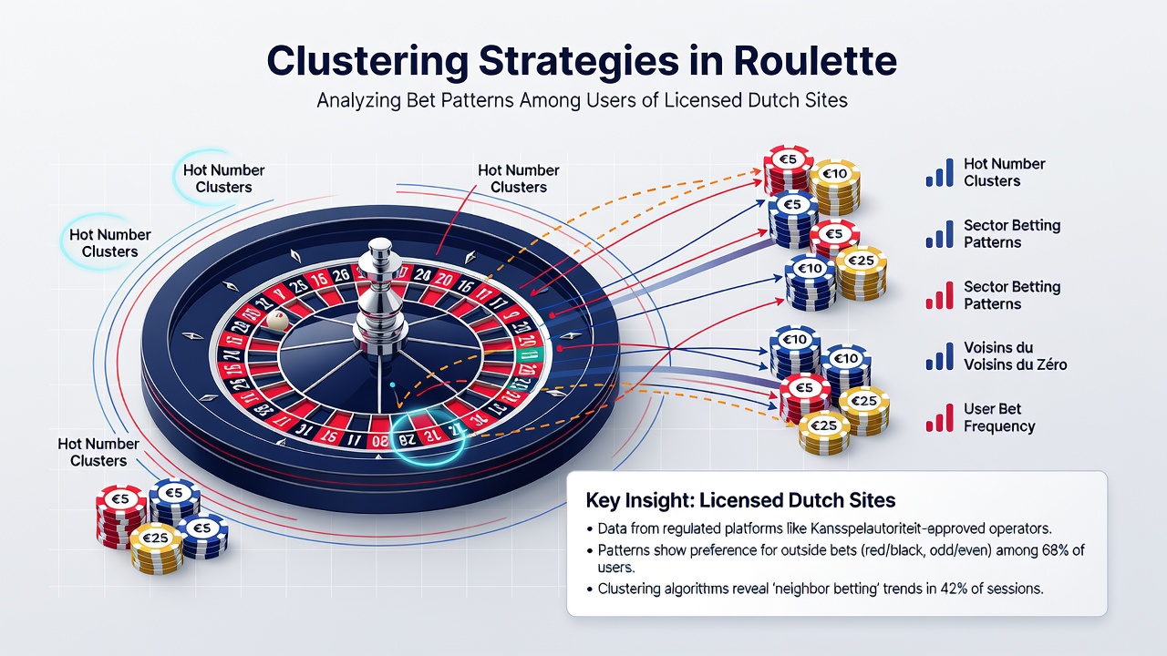 Visualisatie van inzetclusters bij roulette