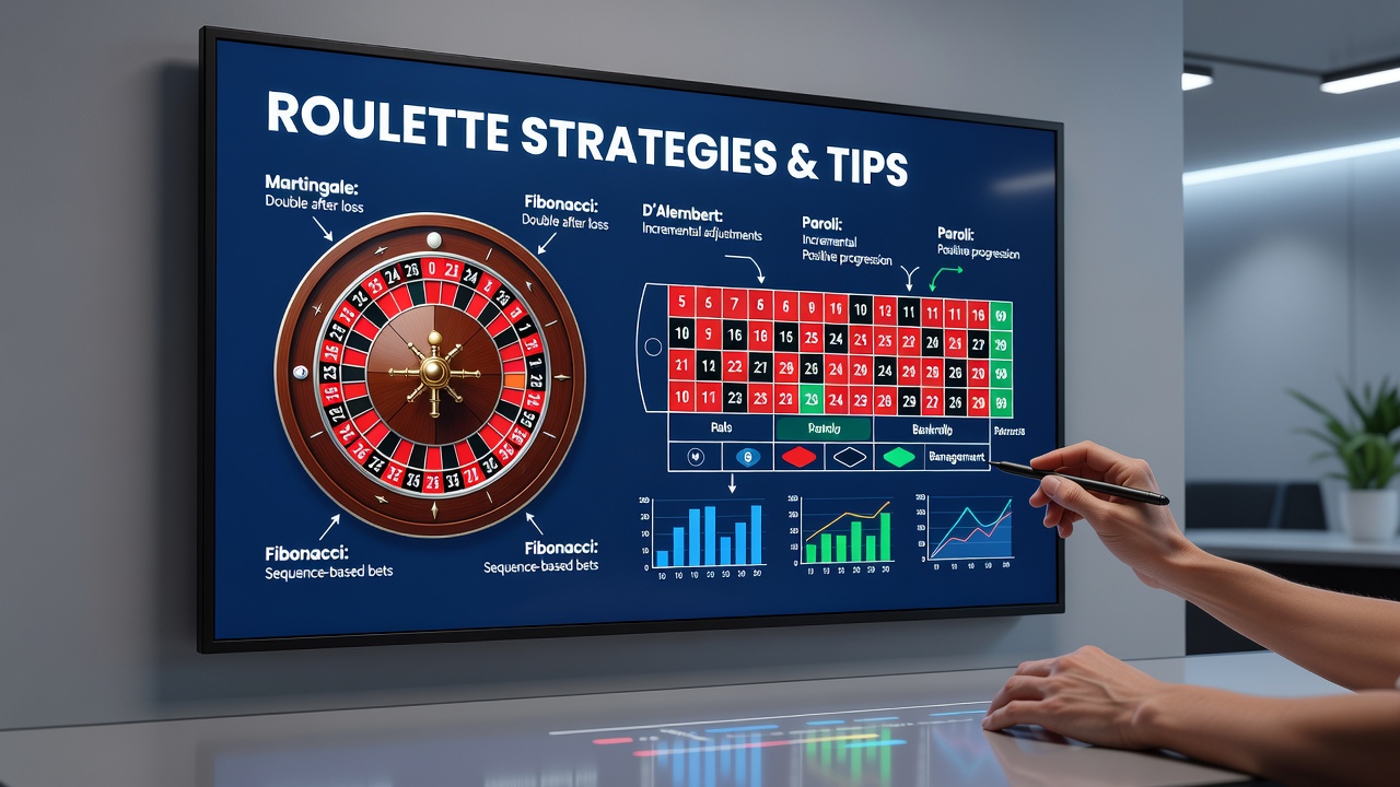 Speler die fiches plaatst op een roulette tafel met focus op strategie diagrammen